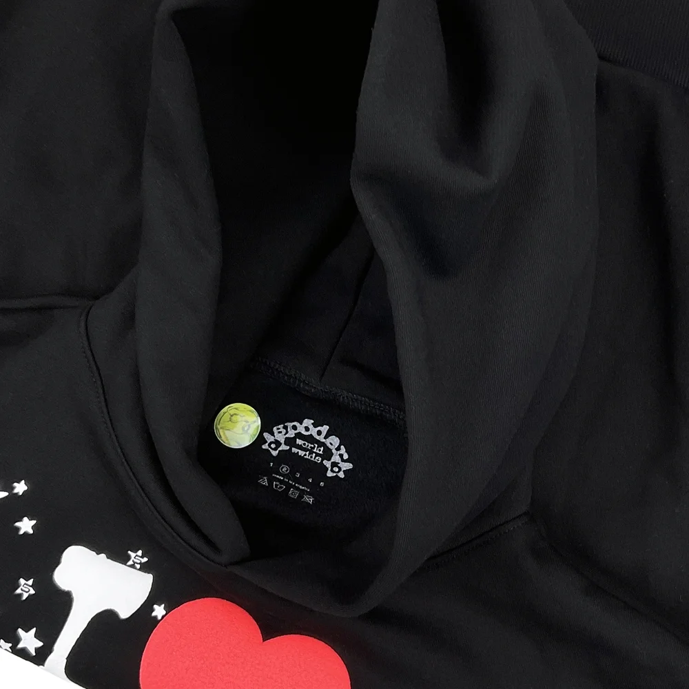 Sp5der NYC I Love Sp5der Souvenir Pullover Hoodie Black | Spider Worldwide - Picture 3 of 5